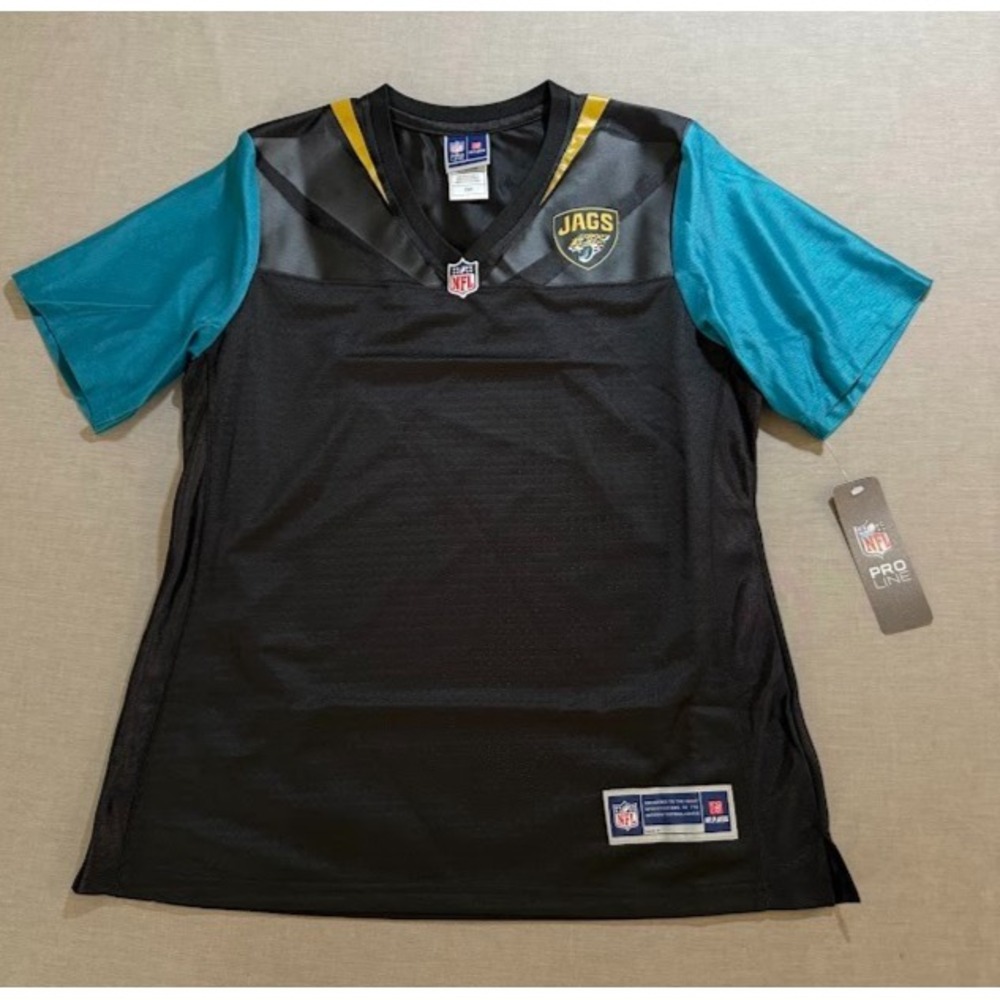 Jacksonville Jaguars‎ Pro Line NFL Jersey Woman Medium Black Blank Short Sleeve.